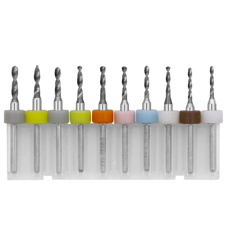 10 In 1 PCB Tungsten Steel Drill Bits Carving Miniature Drill Bits, Size: 1.5-2.4mm