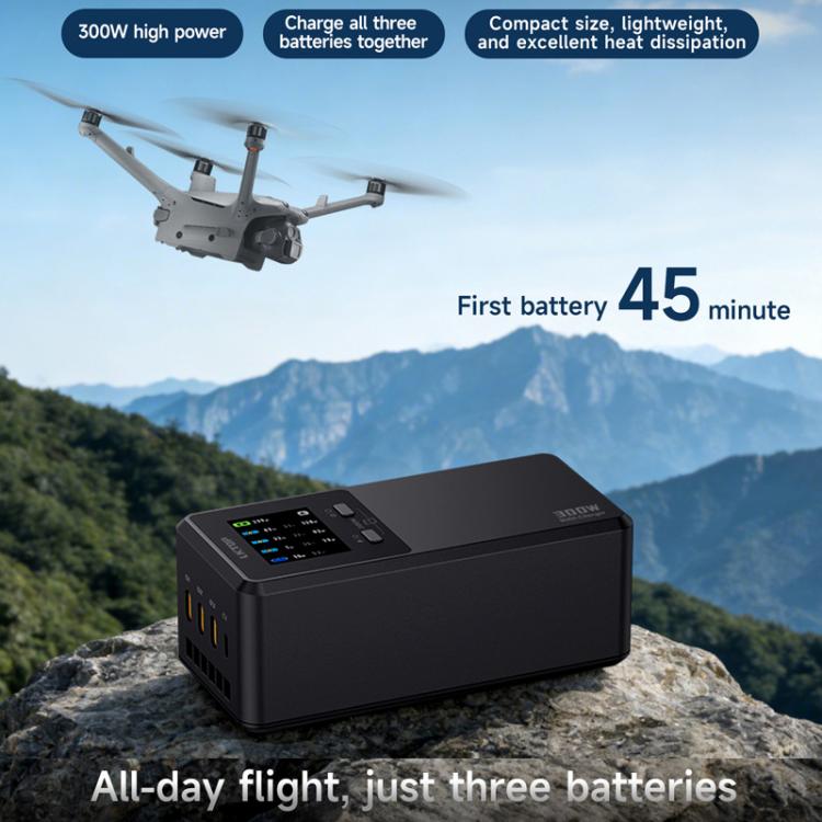 For DJI Matrice 4D / 4TD LKTOP UC363 Digital Display 3-Channel Charging Manager 300W Battery Fast Charger EU Plug