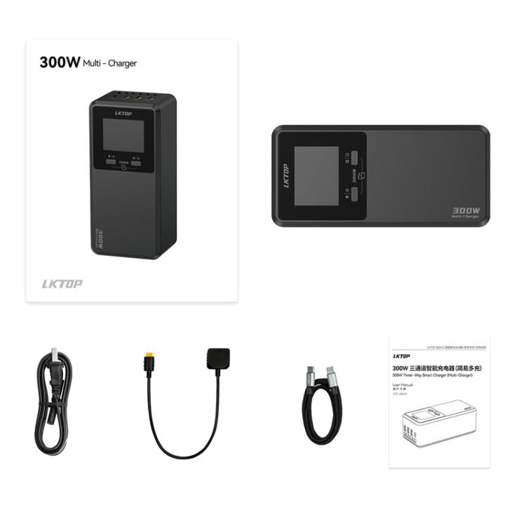 For DJI Matrice 4D / 4TD LKTOP UC363 Digital Display 3-Channel Charging Manager 300W Battery Fast Charger EU Plug