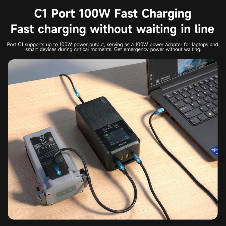 For DJI Matrice 4D / 4TD LKTOP UC363 Digital Display 3-Channel Charging Manager 300W Battery Fast Charger EU Plug