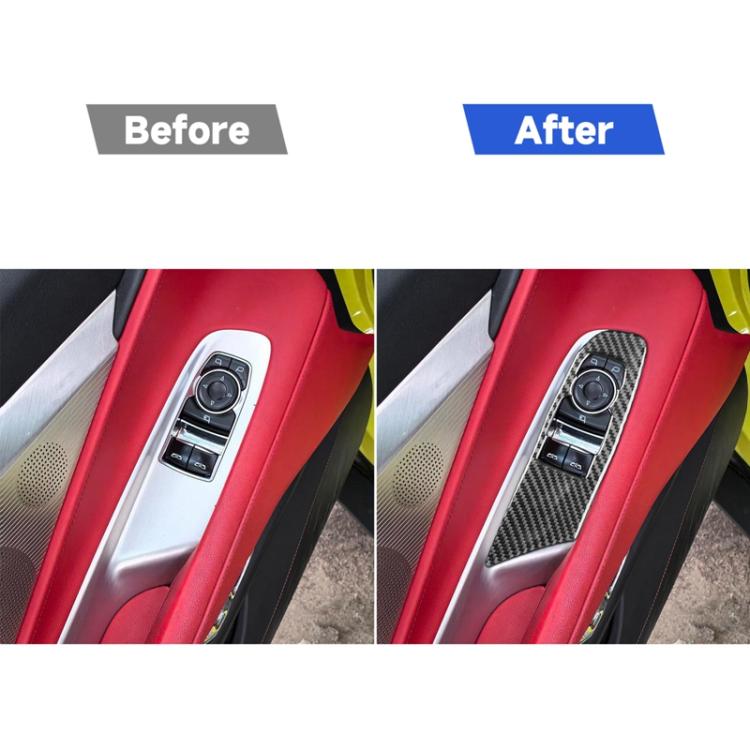 For Chevrolet Corvette C8 2pcs /Set Left-Hand Drive Lift Button Decorative Sticker - Black