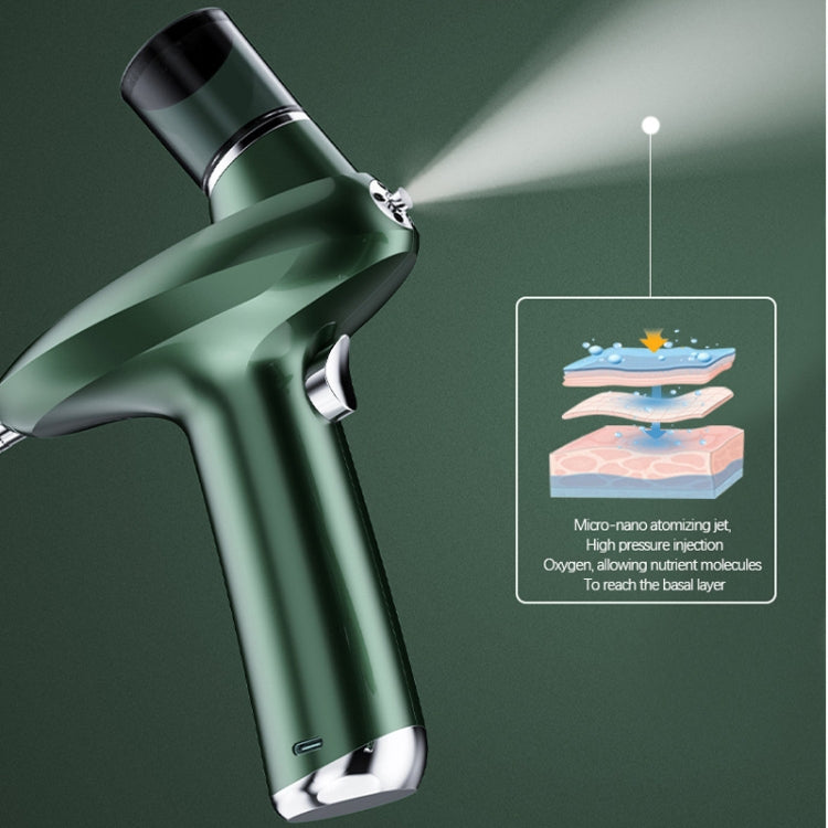 D46 High Pressure Hydration Red Blue Light Handheld Oxygen Injection Instrument, Color: Green