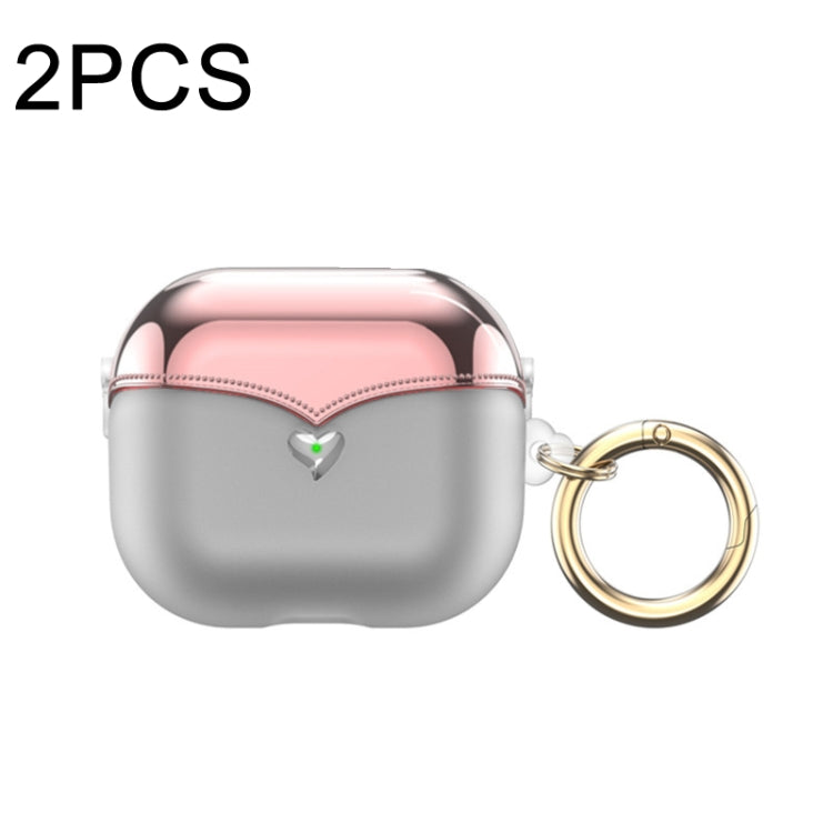 For AirPods Pro 2pcs One-piece Plating TPU Soft Shell Protective Case