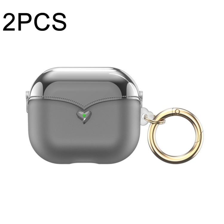 For AirPods Pro 2 2pcs One-piece Plating TPU Soft Shell Protective Case