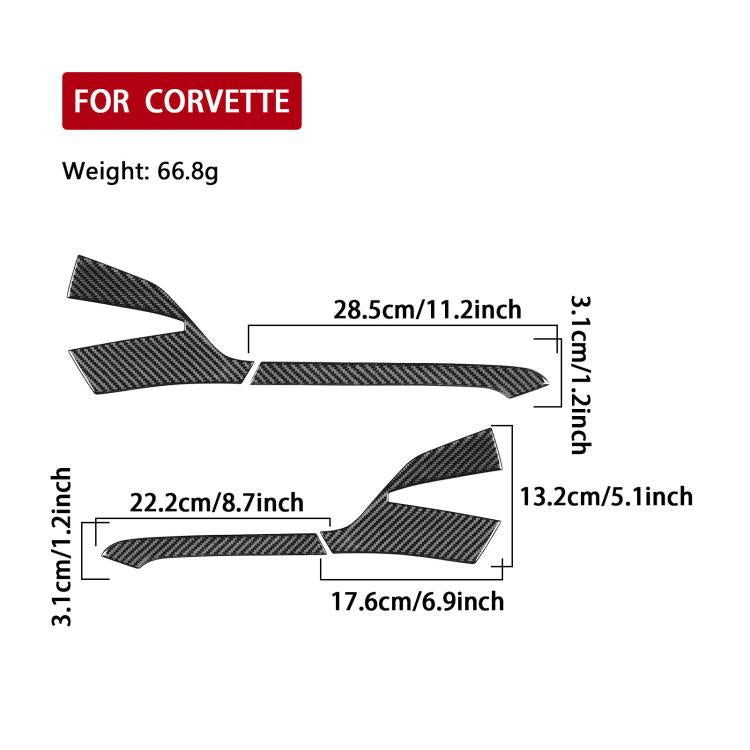 For Chevrolet Corvette C8 4pcs /Set Right-Hand Drive Rearview Mirror Anti-Scratch Sticker - Black