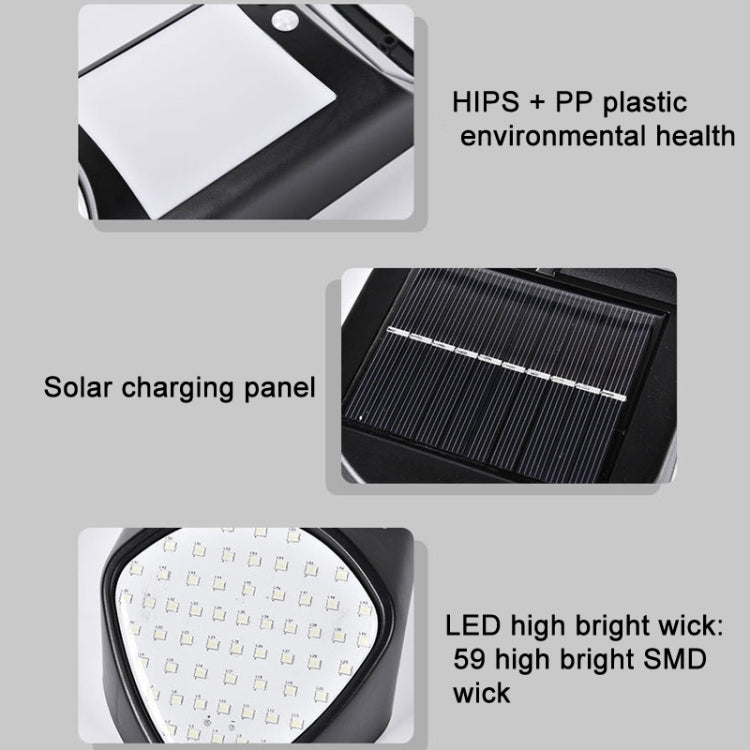 X-A18 59 LED Solar LED Flame Human Sensor Lights Garden Lights(Black)