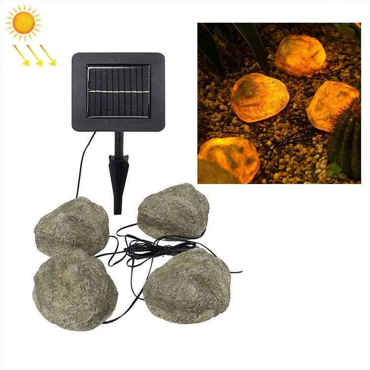 Solar Outdoor Simulation Stone String Lights Decoration Waterproof Ambient Light(One Tow Four)