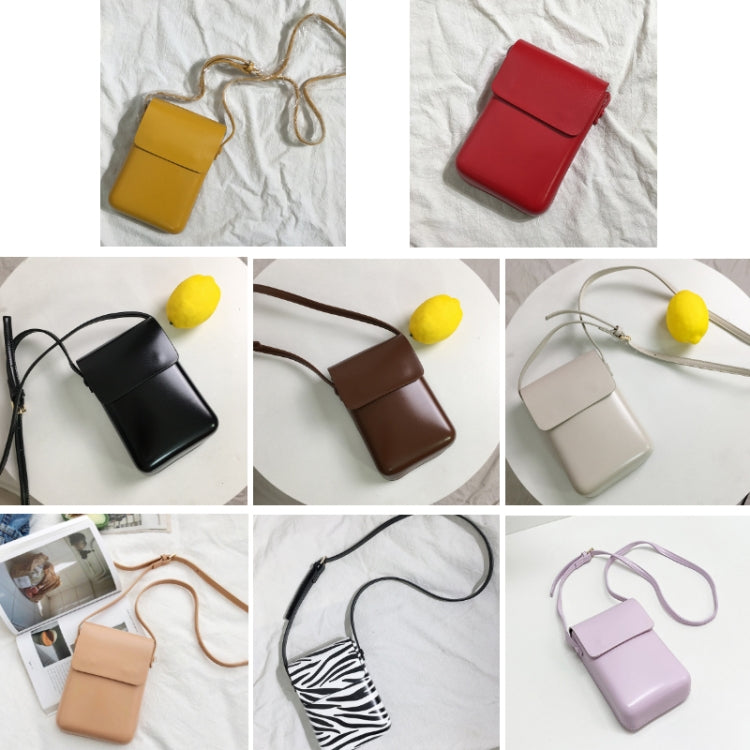 Fashion Versatile Vertical Models Single Shoulder Crossbody Mobile Phone Bag, Color: Purple
