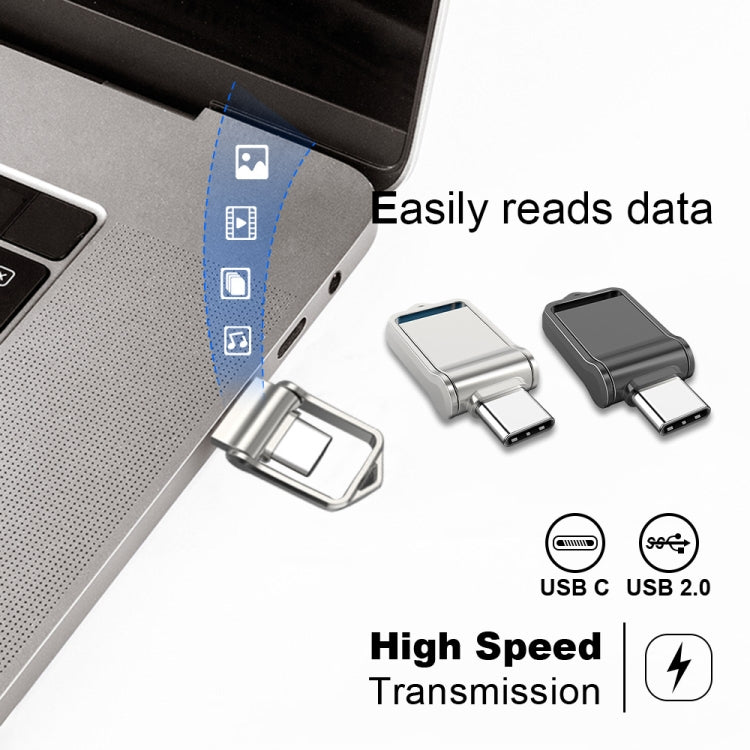 32GB USB 2.0 + Type-C/USB-C High Speed Mini Computer and Phone Dual-purpose Rotary U Disk