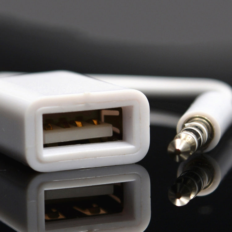 10 PCS Y-1502 14cm Car AUX Audio Cable To USB Car 3.5mm Adapter Cable(White)