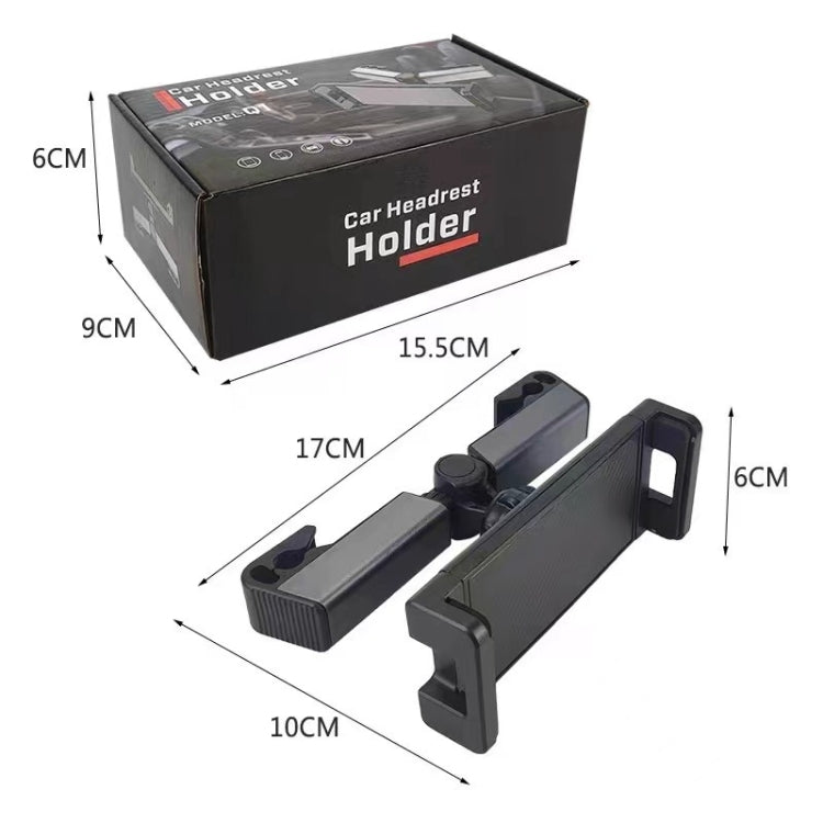 Car Rear Pillow Phone Tablet Bracket Rotatable Car Phone Holder(Black)