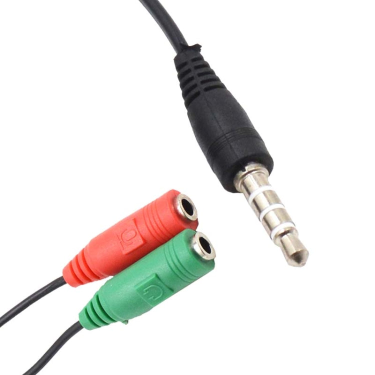 Y-1003 10pcs 20cm 3.5mm 2 In 1 Audio Cable Computer Headset Microphone Line(Nickel Plated)