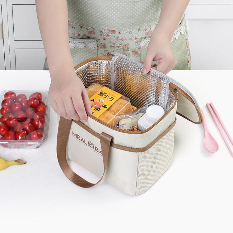 Insulated Square Lunch Bag with Handles Thermal Food Delivery Bag for Meal Prep, Size: Medium