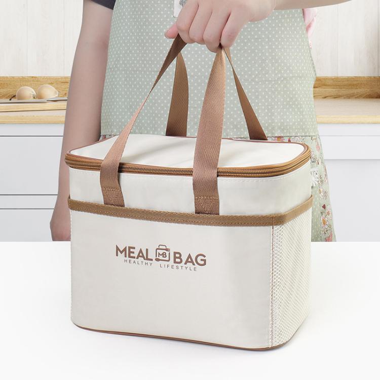 Insulated Square Lunch Bag with Handles Thermal Food Delivery Bag for Meal Prep, Size: Small