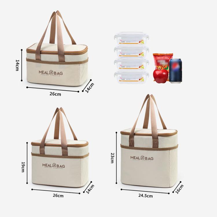 Insulated Square Lunch Bag with Handles Thermal Food Delivery Bag for Meal Prep, Size: Large