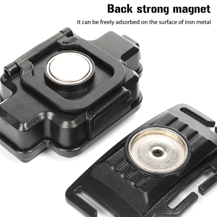 G21 Work Light Magnetic Red Blue Warning Lamp USB Rechargeable Keychain Head Light(Black)