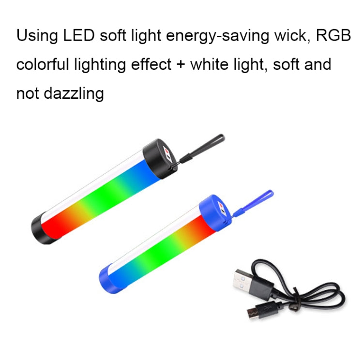 Lyyjdg-001 Bluetooth Magnetic RGB Emergency Light with Audio Function, Size: 260X42mm (Blue)
