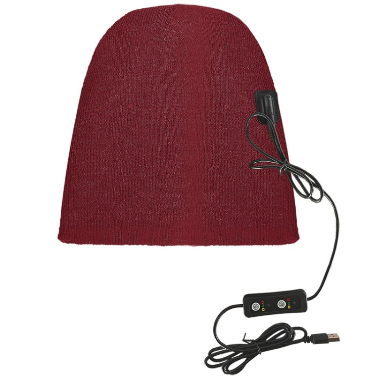 USB Electric Heating Outdoor Windproof And Warm Knitted Hat, Size: 24x24cm