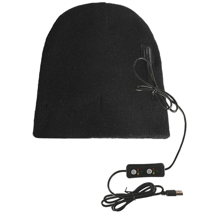 USB Electric Heating Outdoor Windproof And Warm Knitted Hat, Size: 24x24cm