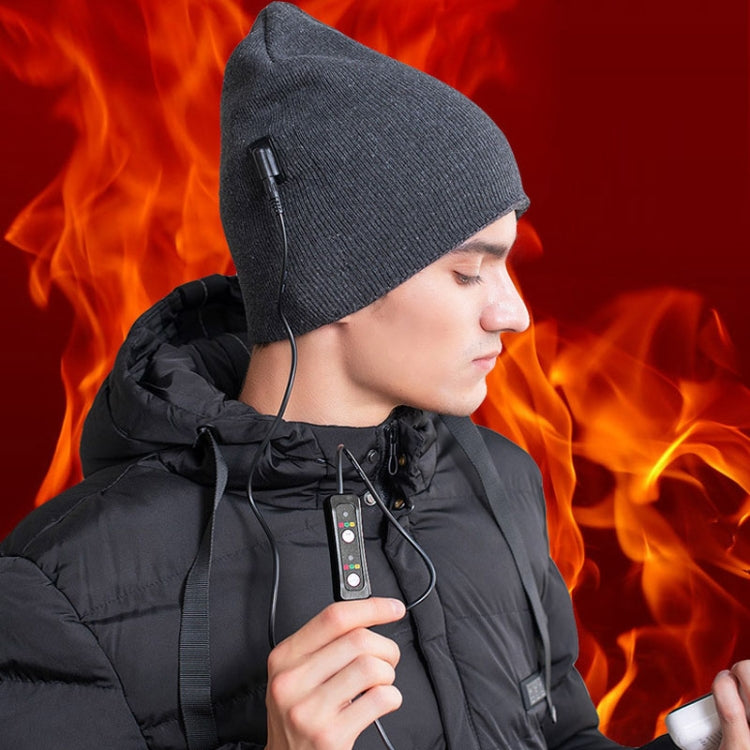 USB Electric Heating Outdoor Windproof And Warm Knitted Hat, Size: 24x24cm