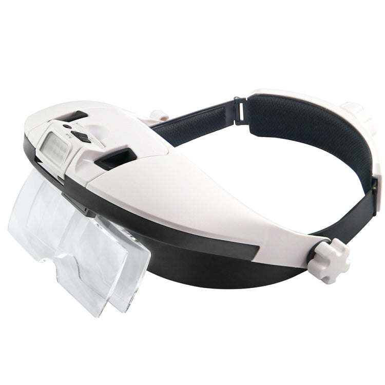1X/1.5X/2.X/2.5X/3.5X Two-color 8LEDs Charging Head-mounted Magnifying Glass(81000 NC)