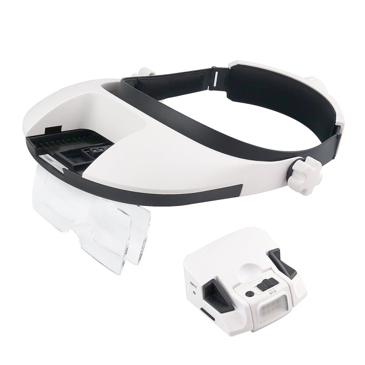 1X/1.5X/2.X/2.5X/3.5X Two-color 8LEDs Charging Head-mounted Magnifying Glass(81000 NC)