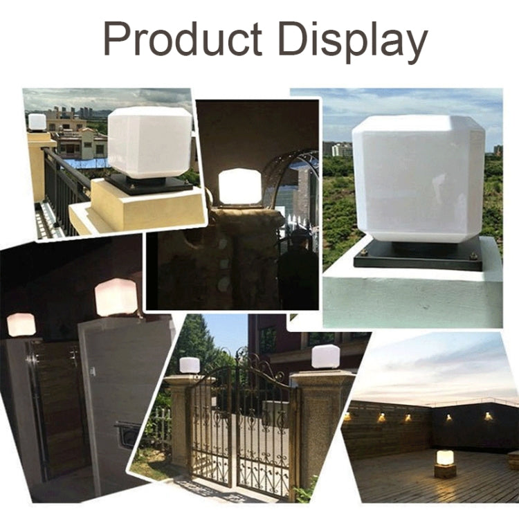 003 Solar Square Outdoor Post Light LED Waterproof Wall Lights, Size: 20cm (Warm Light)