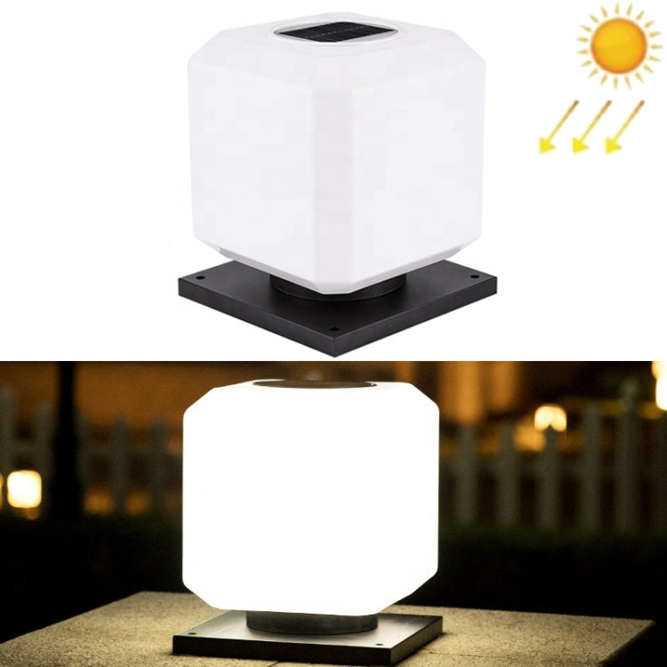 003 Solar Square Outdoor Post Light LED Waterproof Wall Lights, Size: 30cm (White Light)