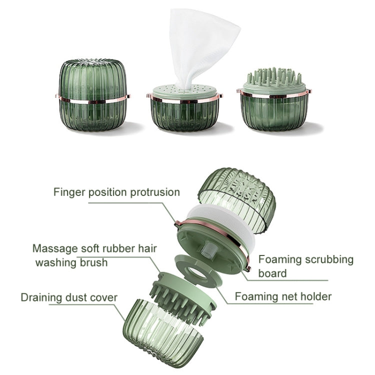 Hair Washing Brush & Lathering Net 2 In 1 Massage Scalp Brush Green