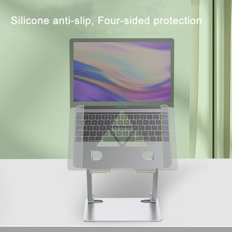 Aluminum Laptop Tablet Stand Foldable Elevated Cooling Rack,Style: Triangle  Silver