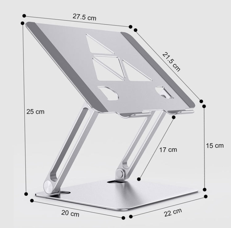Aluminum Laptop Tablet Stand Foldable Elevated Cooling Rack,Style: Fan Blade Silver