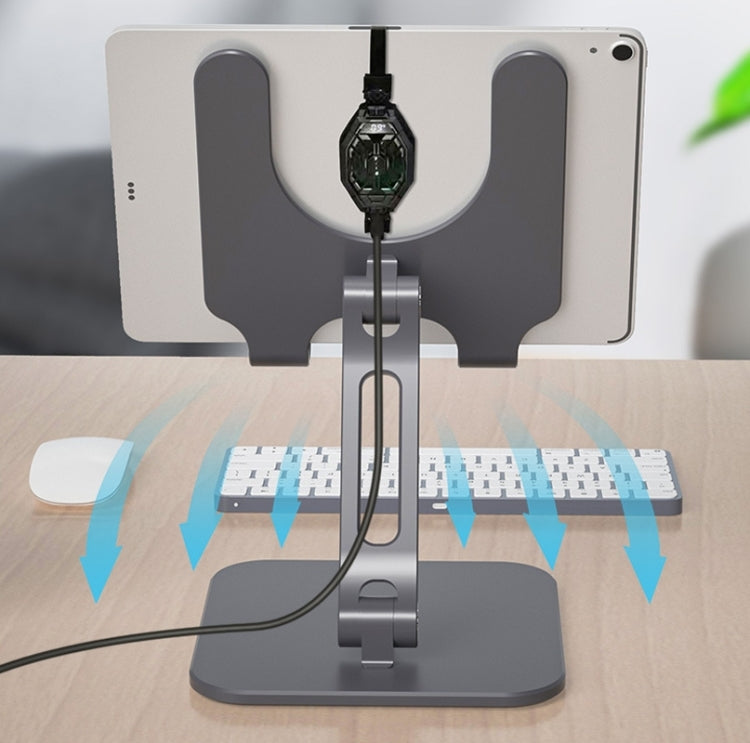 Tablet PC Phone Desktop Stand Lift Folding Aluminum Double Rod Support Frame