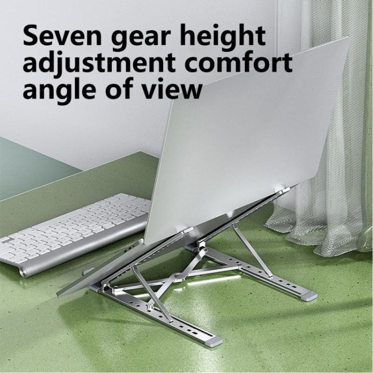 N7 Aluminum Alloy Laptop Stand Foldable Holder Notebook Stand Silver