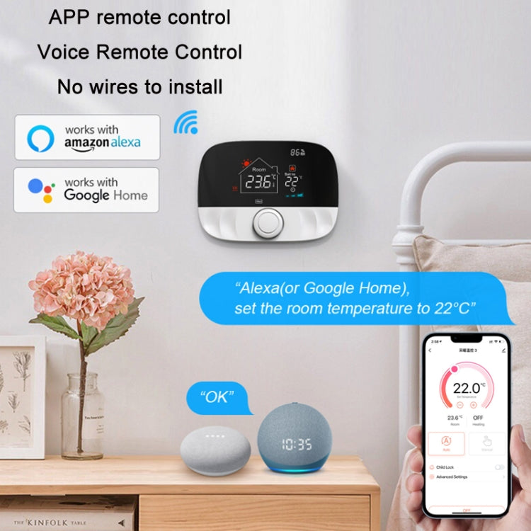 WiFi Wireless Water Heating Gas Boiler Thermostat(White)