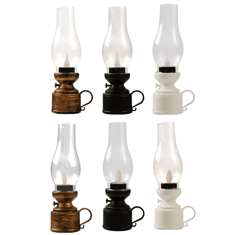 Retro Luminous Kerosene Lamp Christmas Simulation Oil Lamp Decoration, Spec: Shaking (White)