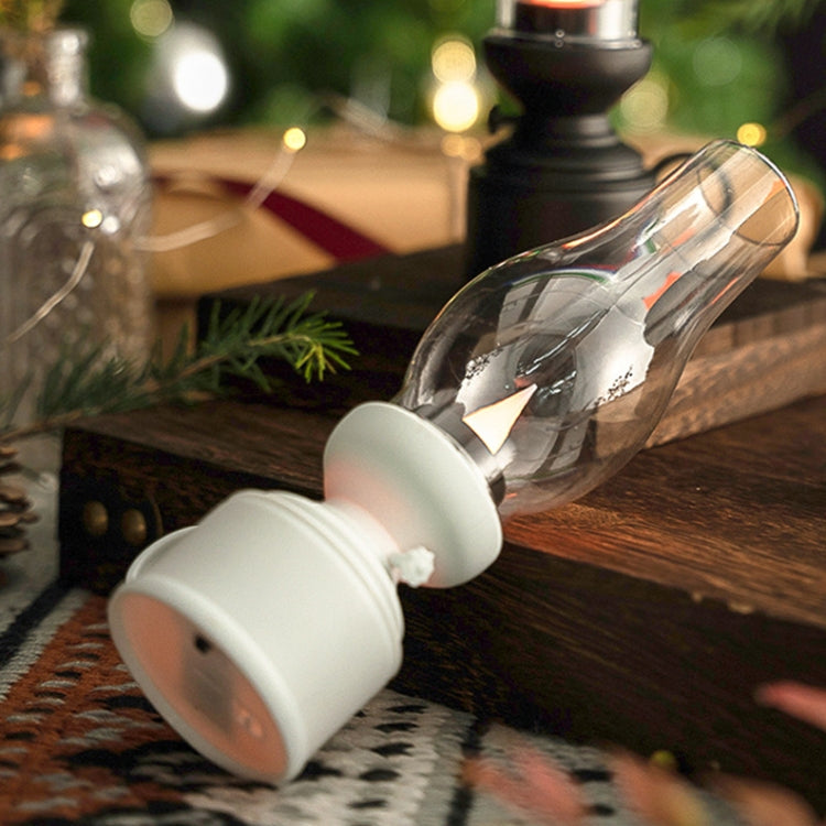 Retro Luminous Kerosene Lamp Christmas Simulation Oil Lamp Decoration, Spec: Shaking (White)