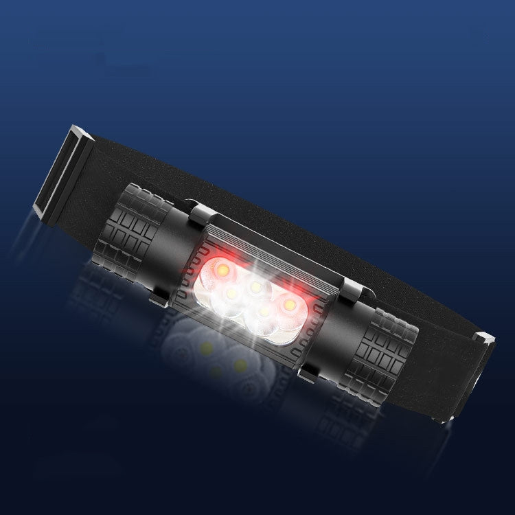 H05B-GCG2 Red Light Aluminum Alloy Waterproof Outdoor Strong Light LED Headlights (No Battery)