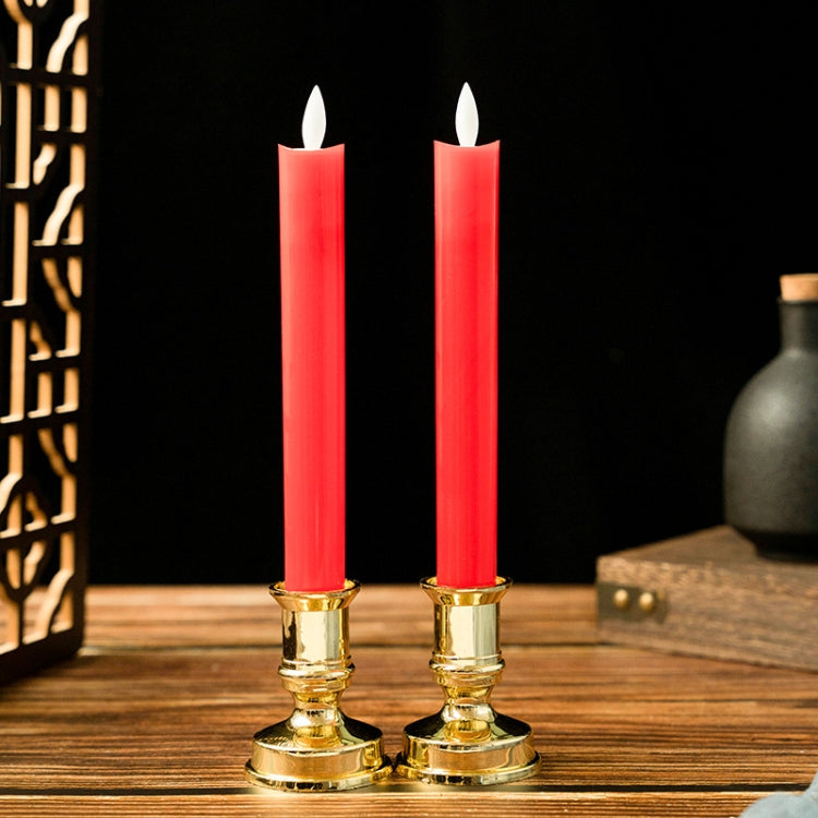 2 PCS Simulation Long-rod Electronic Candle Lamp Swing Wick LED Temple Lamp