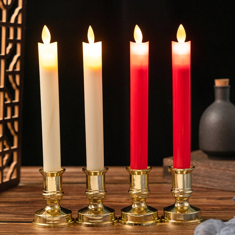 2 PCS Simulation Long-rod Electronic Candle Lamp Swing Wick LED Temple Lamp