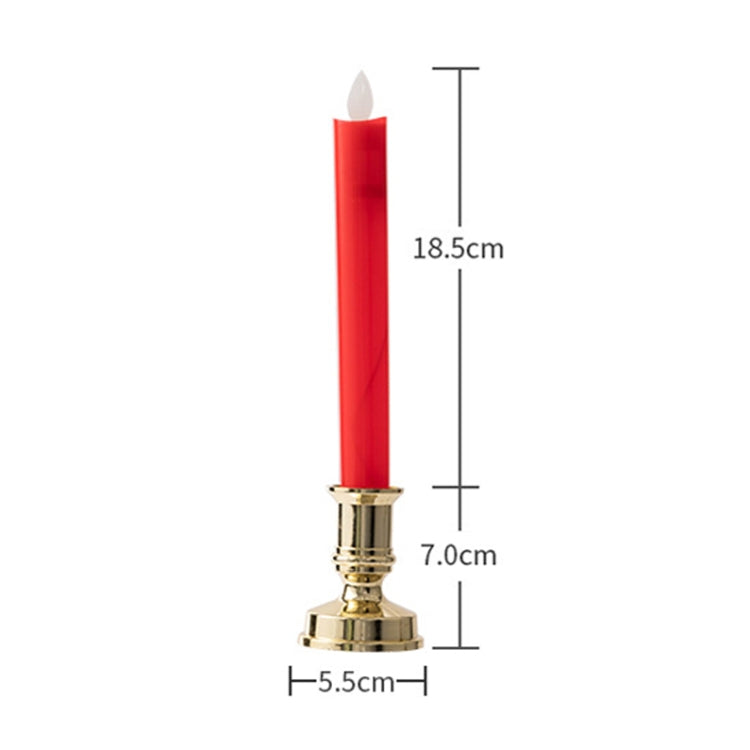 2 PCS Simulation Long-rod Electronic Candle Lamp Swing Wick LED Temple Lamp