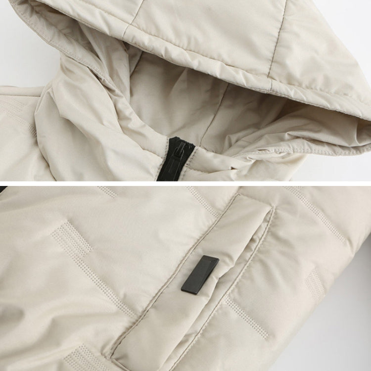 Outdoor Windproof Smart Rechargeable Heated Hooded Cotton Jacket, Size: