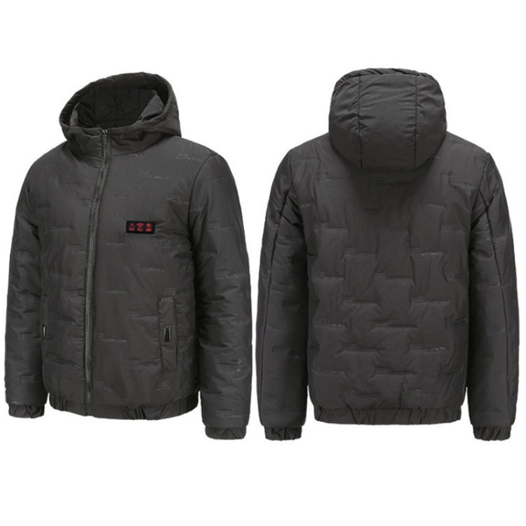 Outdoor Windproof Smart Rechargeable Heated Hooded Cotton Jacket, Size: