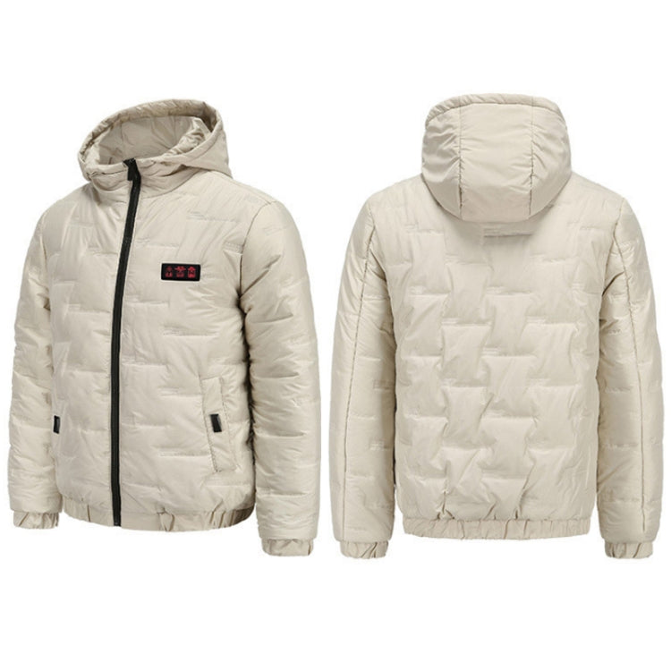 Outdoor Windproof Smart Rechargeable Heated Hooded Cotton Jacket, Size: