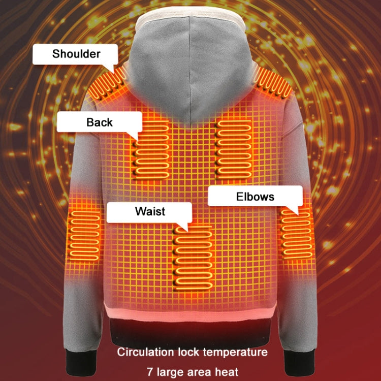 USB Smart Electric Heating Warming Thickened Hooded Sweatshirt, Size: