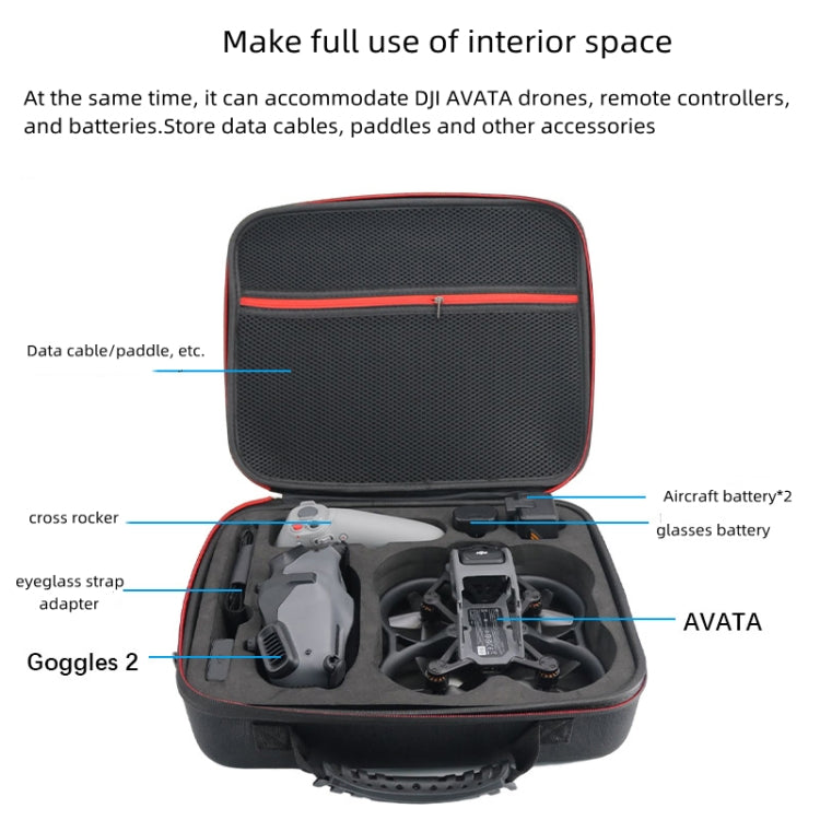 For DJI  Avata Lightweight Drone Bag Handheld Crossbody Bag Storage Bag(Black)