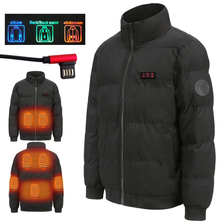Outdoor Sports Standing Collar Windproof USB Heated Jacket, Size: