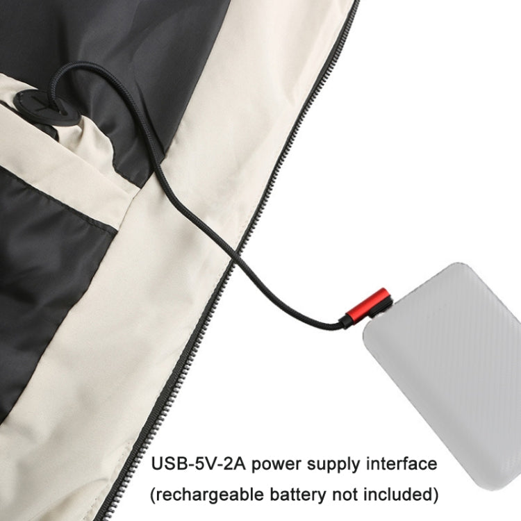 Outdoor Sports Standing Collar Windproof USB Heated Jacket, Size: