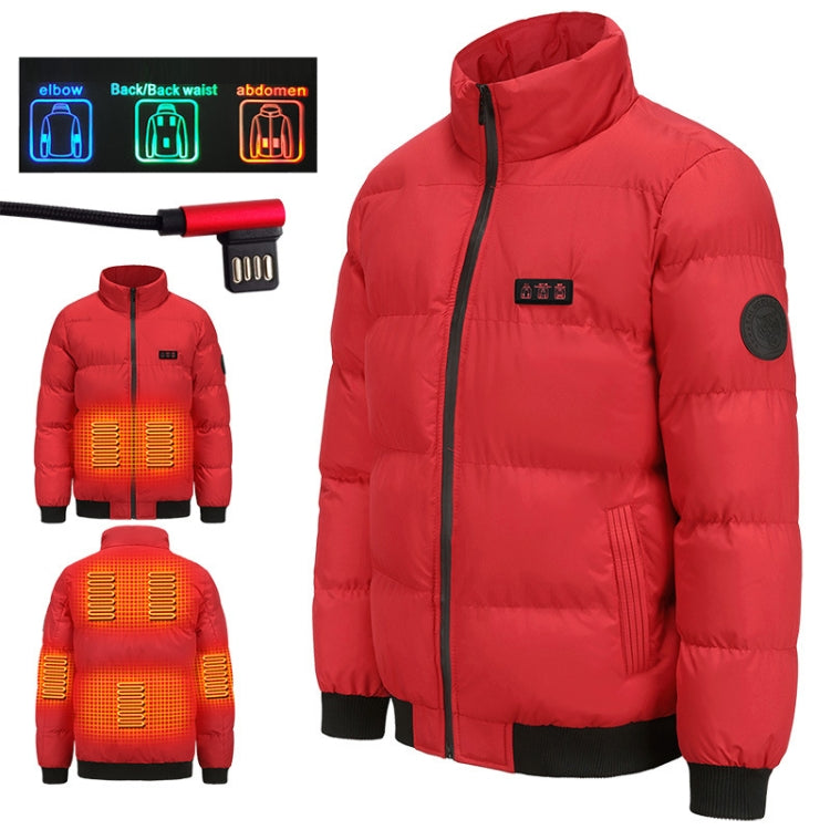 Outdoor Sports Standing Collar Windproof USB Heated Jacket, Size: