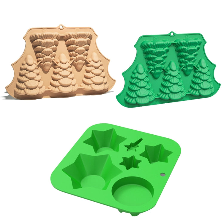 FF2569 Christmas Simulation Christmas Tree Mold Cake Mold Baking Tool, Style: 5 Even Green