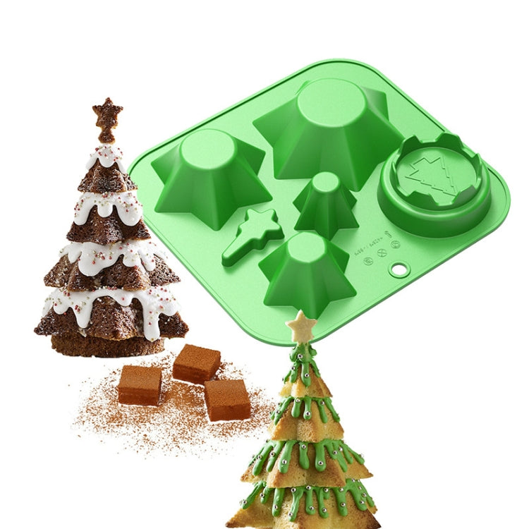 FF2569 Christmas Simulation Christmas Tree Mold Cake Mold Baking Tool, Style: 5 Even Green